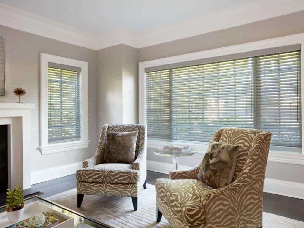 Modern blinds enhancing the ambiance of a stylish living room