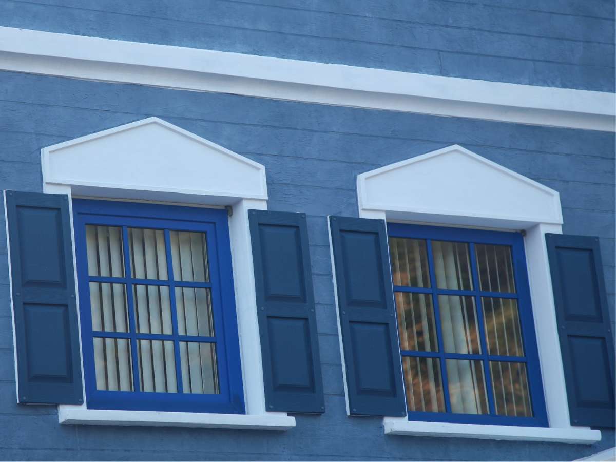 Modern Home with Blue Shutter